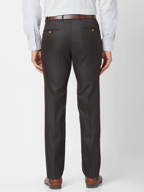 Raymond Men Brown Slim Fit Structured Trouser - Image 5