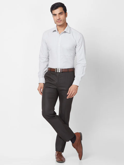 Raymond Men Brown Slim Fit Structured Trouser - Image 6