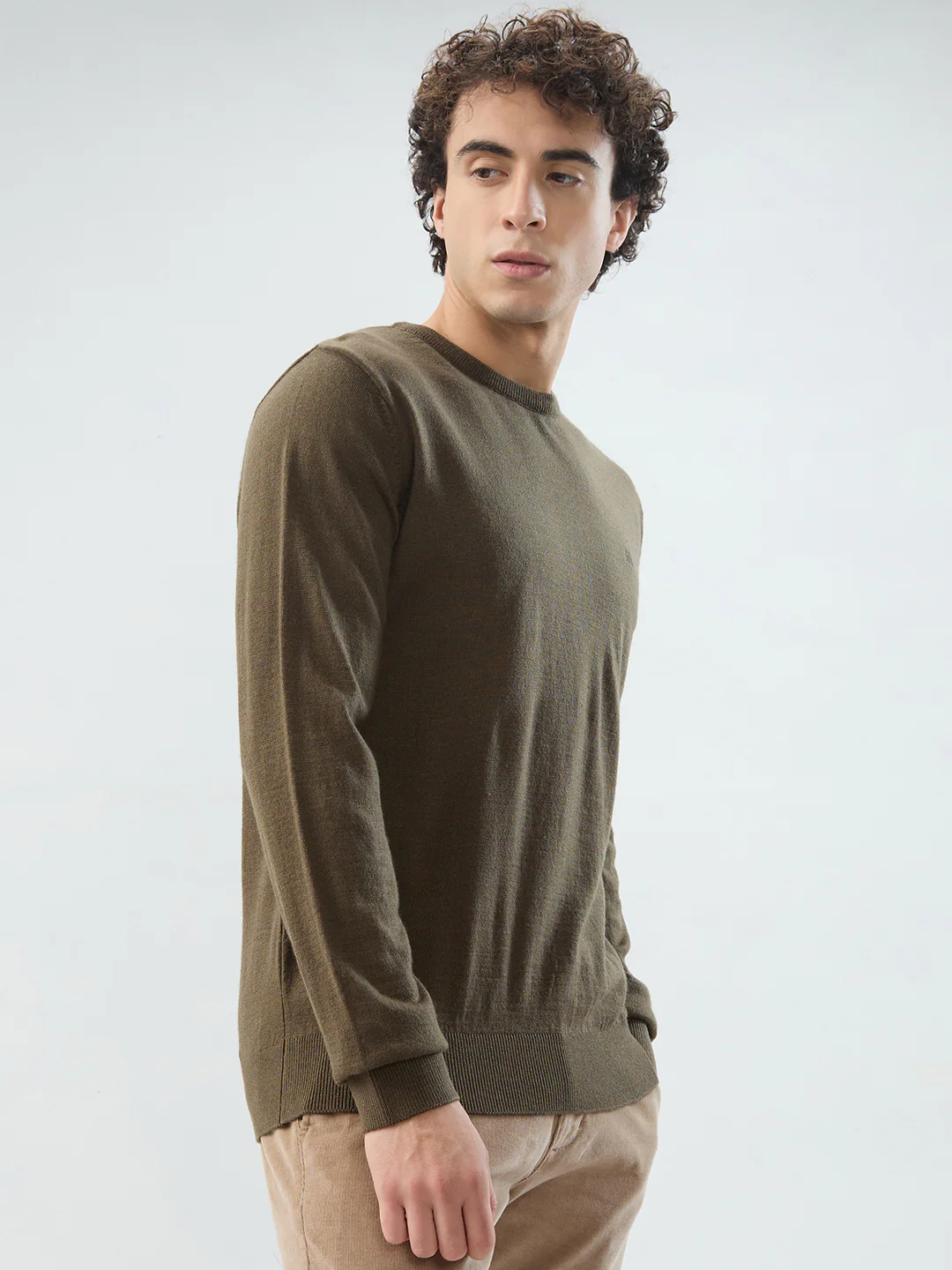 Raymond Men Brown Solid Acrylic Sweatshirt - Image 2