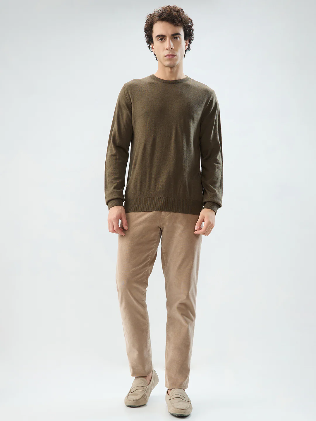 Raymond Men Brown Solid Acrylic Sweatshirt - Image 5