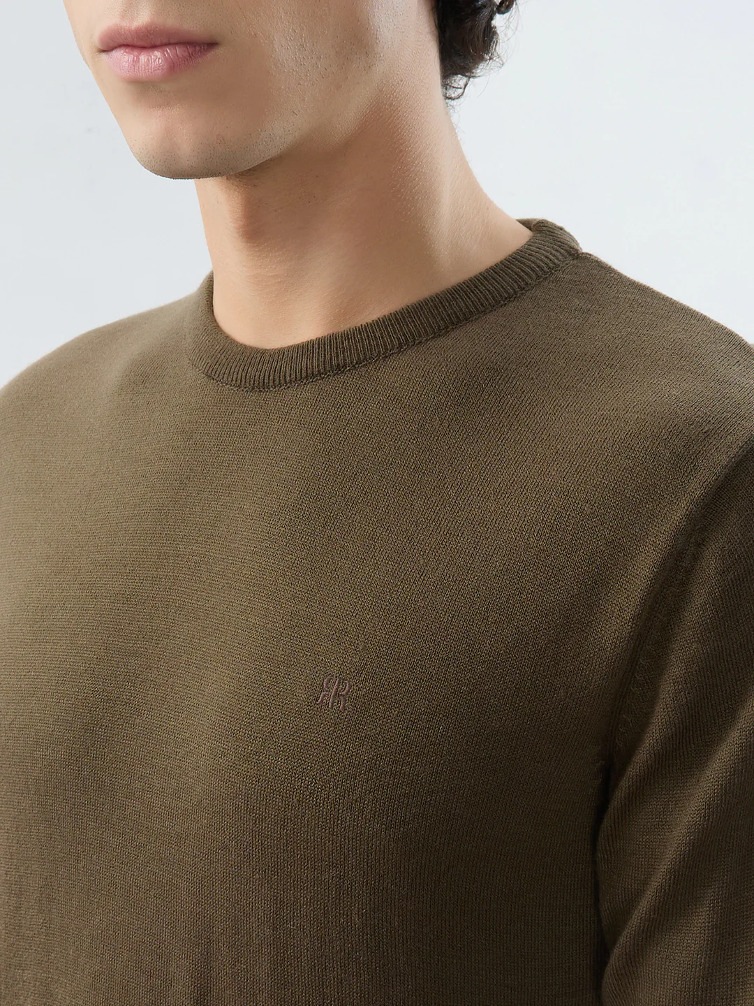 Raymond Men Brown Solid Acrylic Sweatshirt - Image 6