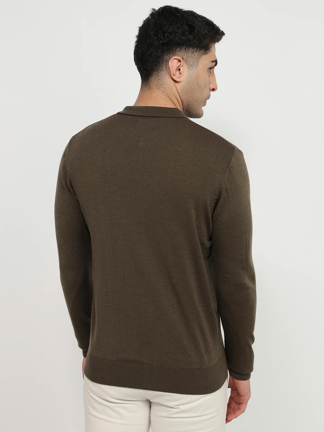 Raymond Men Brown Solid Acrylic Sweatshirt - Image 4