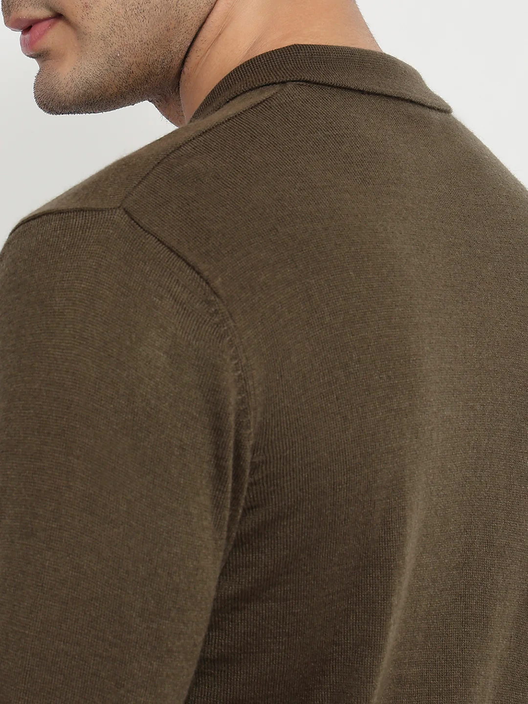 Raymond Men Brown Solid Acrylic Sweatshirt - Image 7