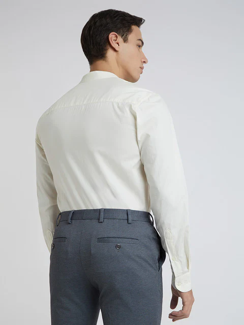 Raymond Men Brown Solid Contemporary Fit Cotton Shirt - Image 4