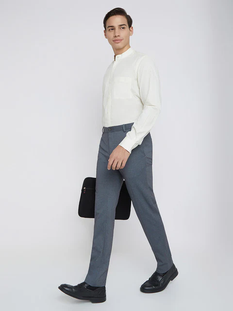 Raymond Men Brown Solid Contemporary Fit Cotton Shirt - Image 5