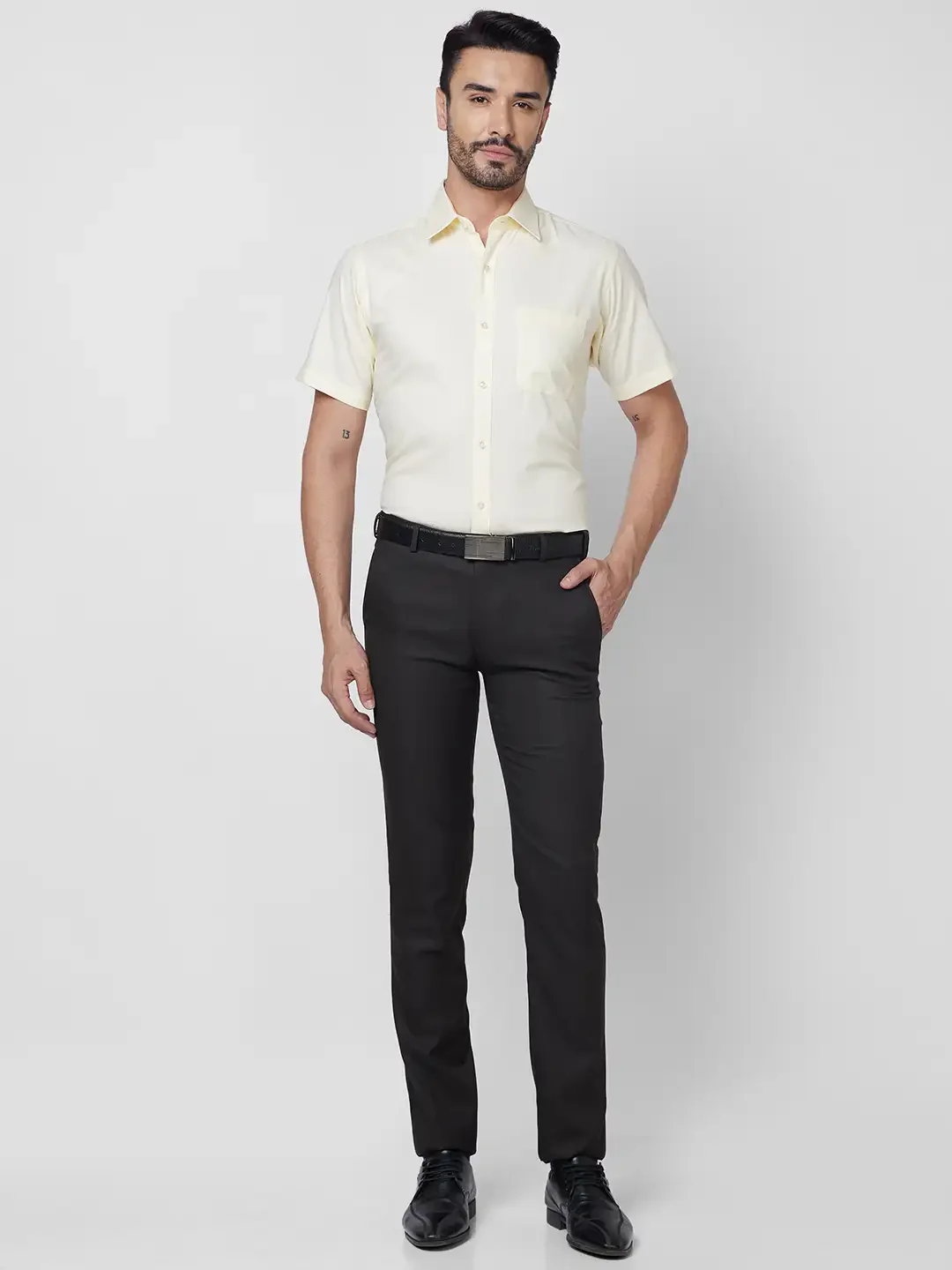 Raymond Men Brown Solid Contemporary Fit Cotton Shirt - Image 5