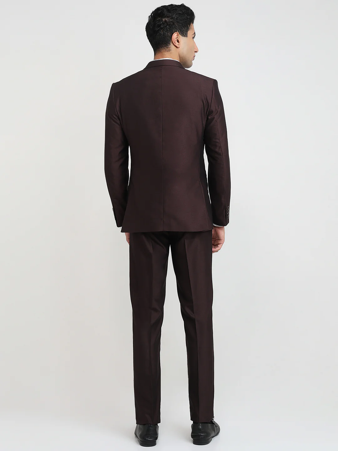 Raymond Men Brown Contemporary Fit Solid Formal Suit - Image 4