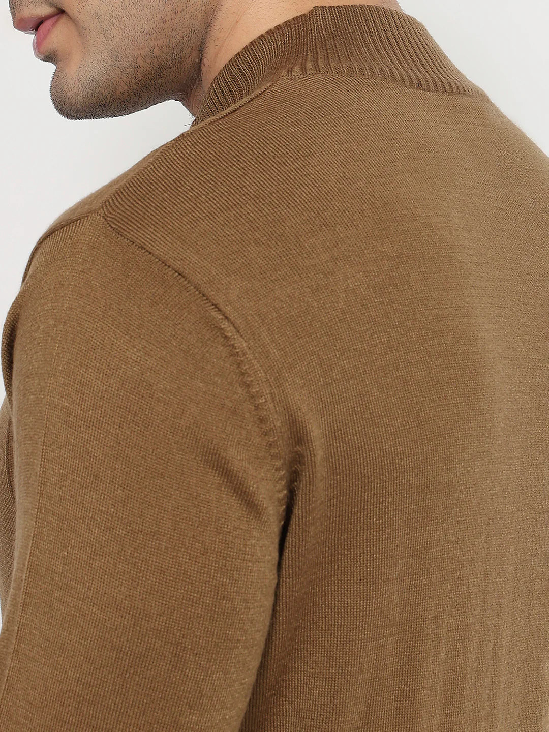 Raymond Men Brown Solid Regular Fit Acrlic Blend Sweatshirt - Image 7