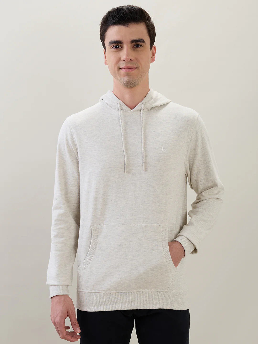 Raymond Men Brown Solid Regular Fit Cotton Blend Sweatshirt
