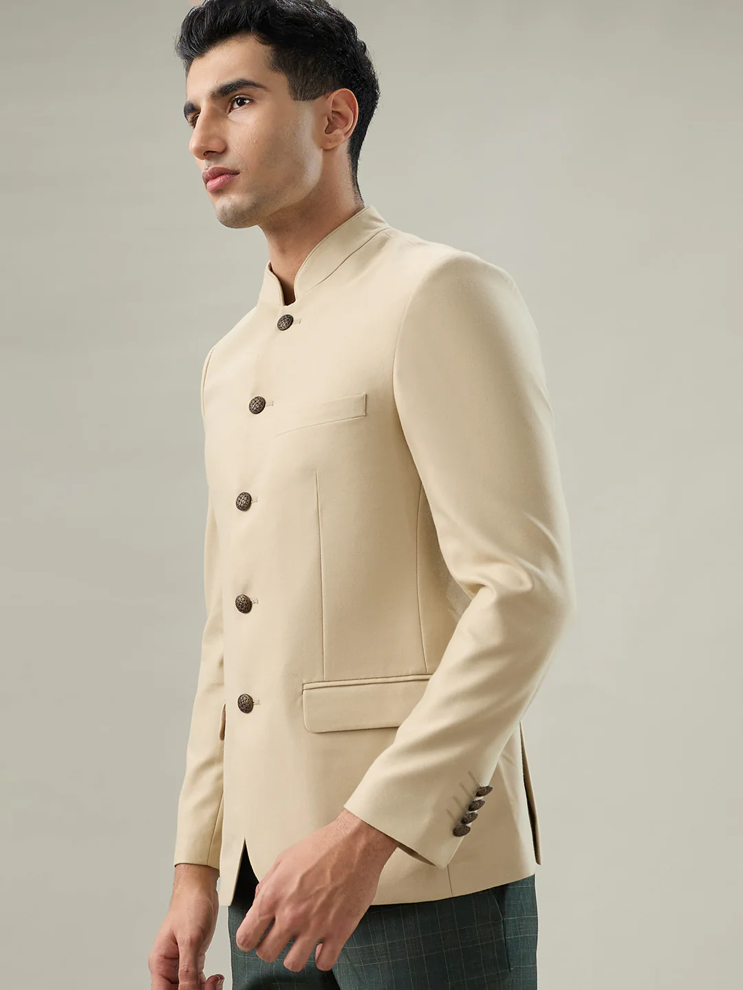 Raymond Men Brown Solid Regular Fit Polyester Blend Blazer - Image 3