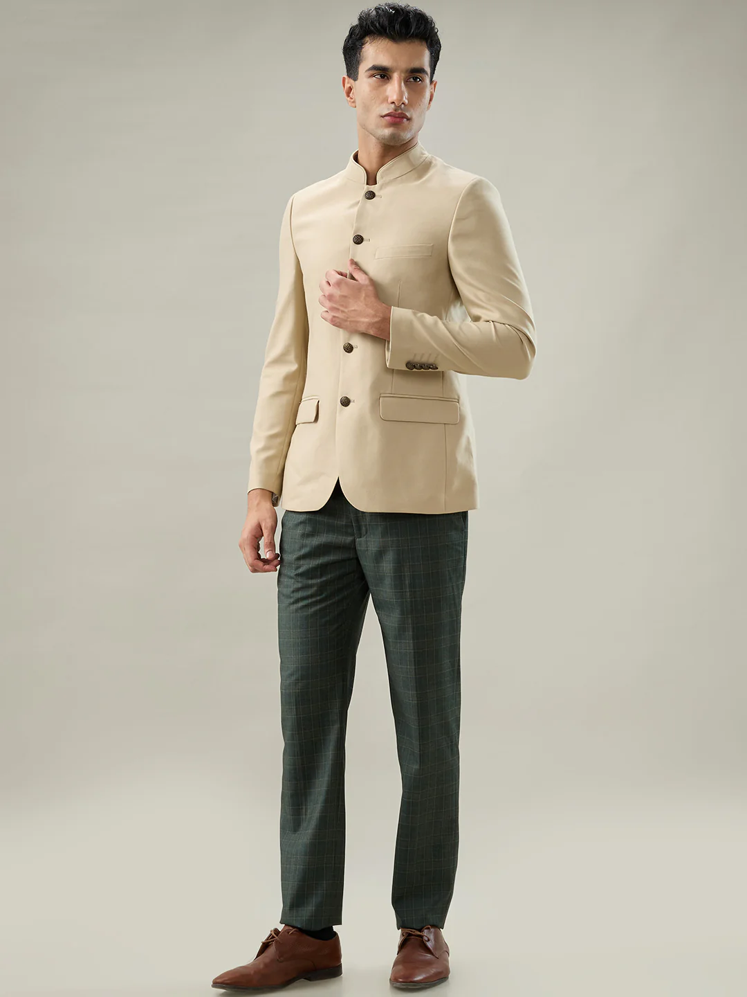 Raymond Men Brown Solid Regular Fit Polyester Blend Blazer - Image 5