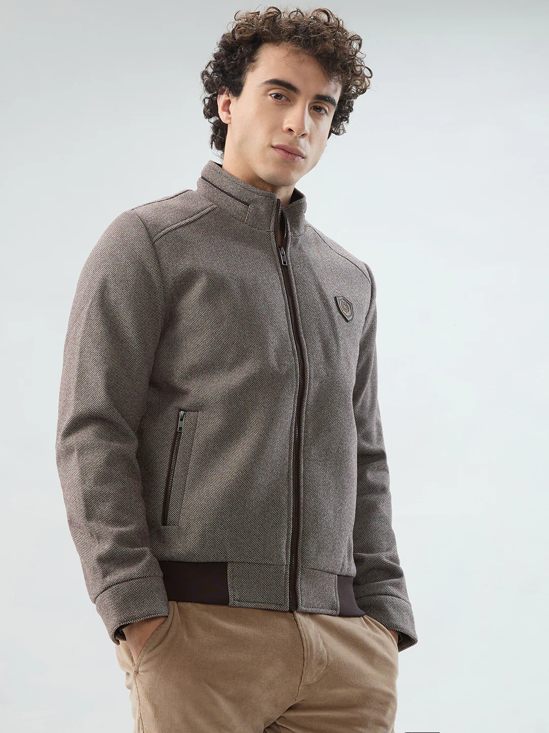 Raymond Men Brown Solid Regular Fit Polyester Jacket/Winterwear - Image 2