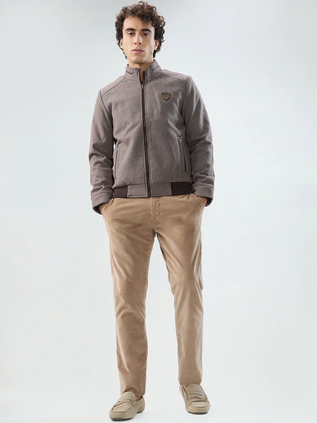 Raymond Men Brown Solid Regular Fit Polyester Jacket/Winterwear - Image 5