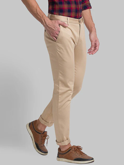 Raymond Men Brown Solid Slim Fit Cotton Blend Trouser - Image 2