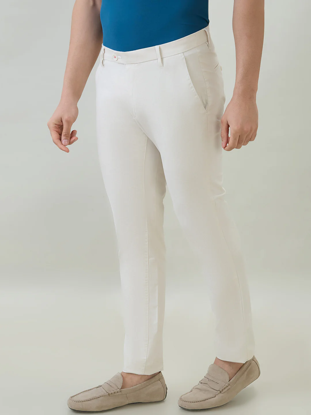 Raymond Men Brown Solid Slim Fit Cotton Blend Trouser - Image 3