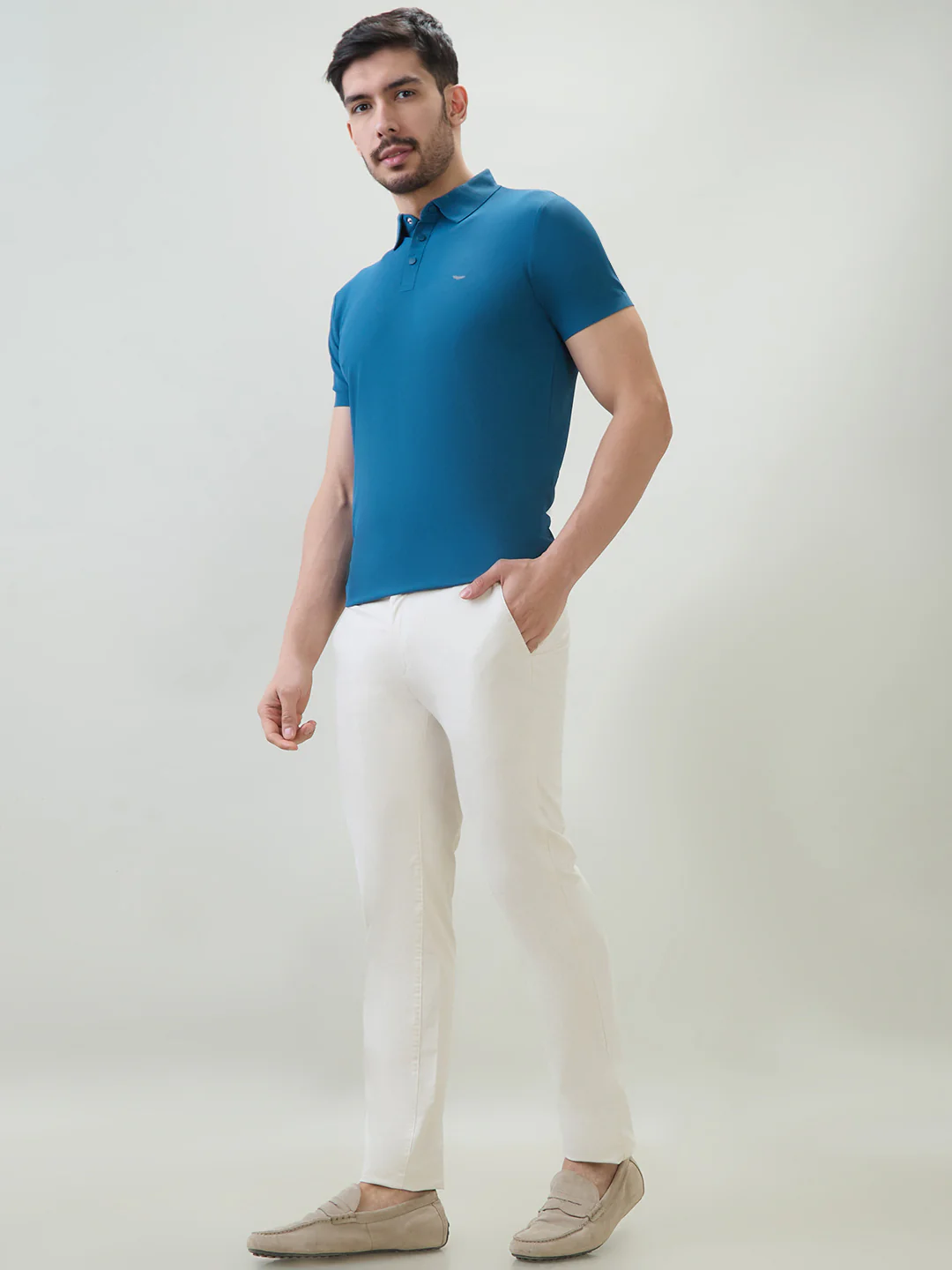 Raymond Men Brown Solid Slim Fit Cotton Blend Trouser - Image 5