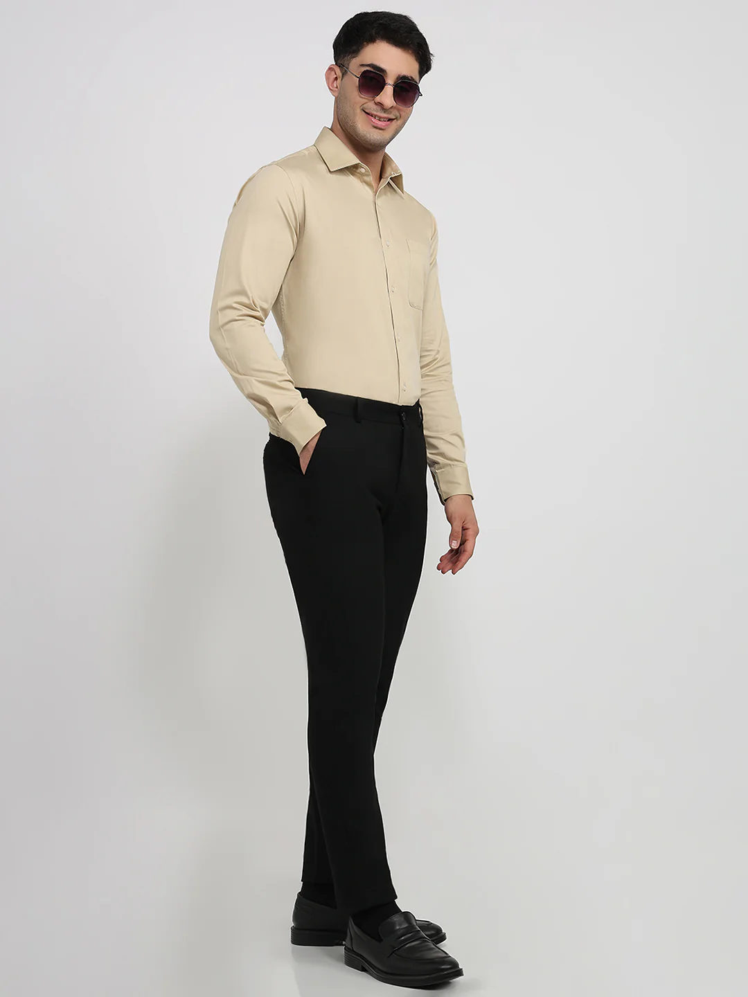 Raymond Men Brown Solid Slim Fit Cotton Shirt - Image 5