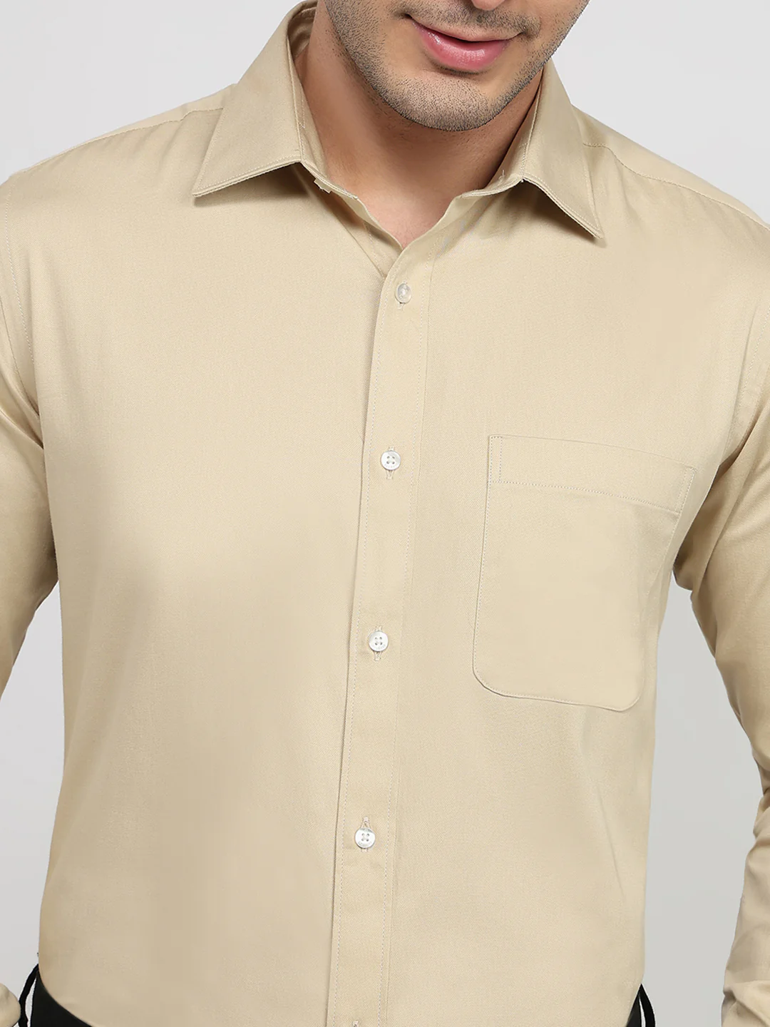 Raymond Men Brown Solid Slim Fit Cotton Shirt - Image 6