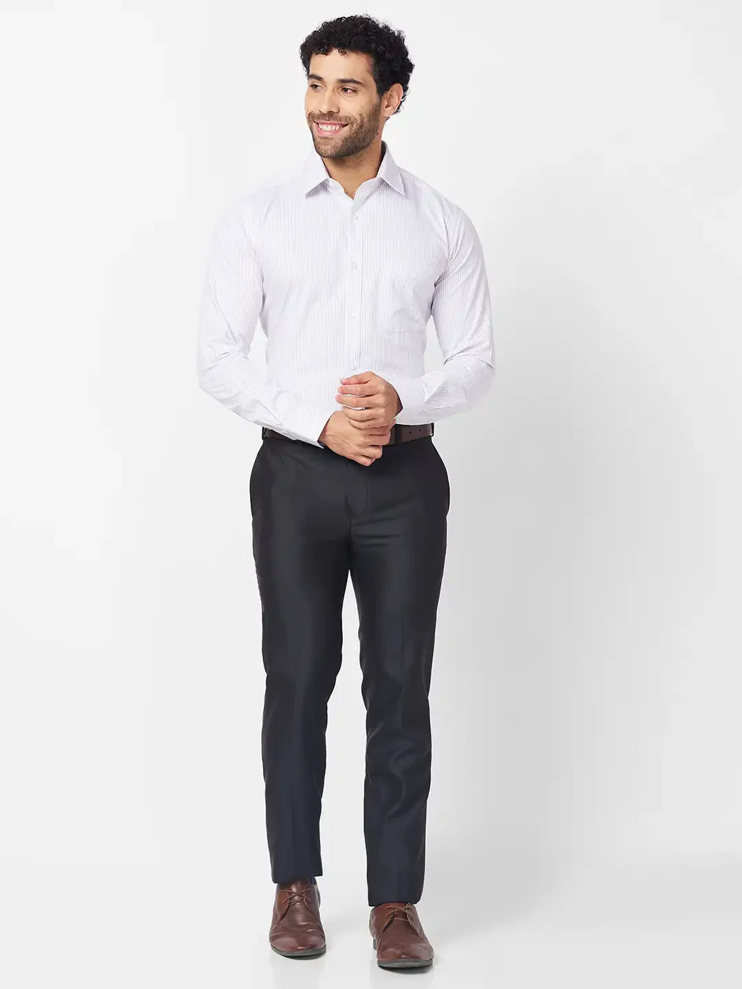 Raymond Men Brown Solid Slim Fit Polyester Blend Trouser - Image 5