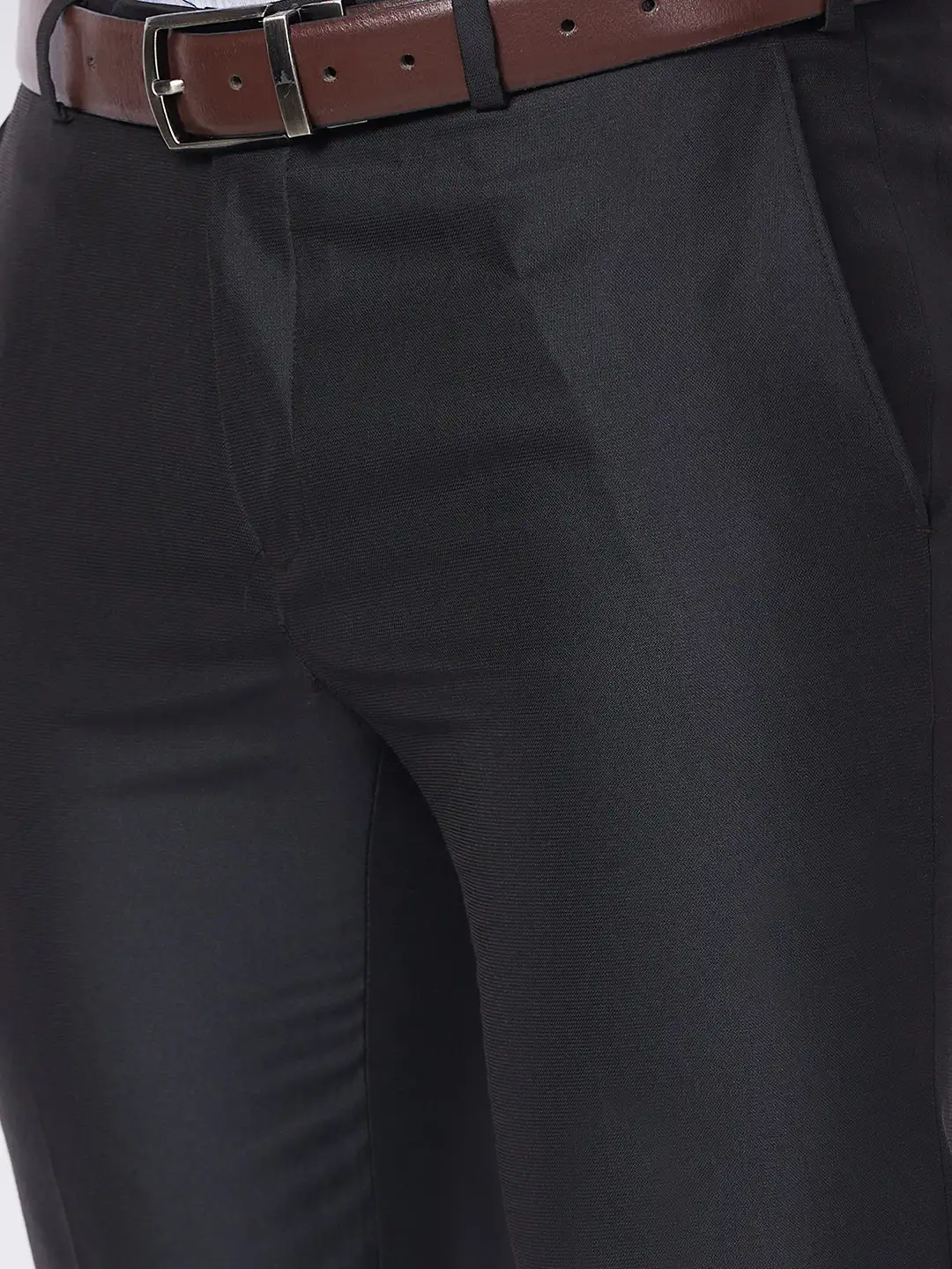 Raymond Men Brown Solid Slim Fit Polyester Blend Trouser - Image 6