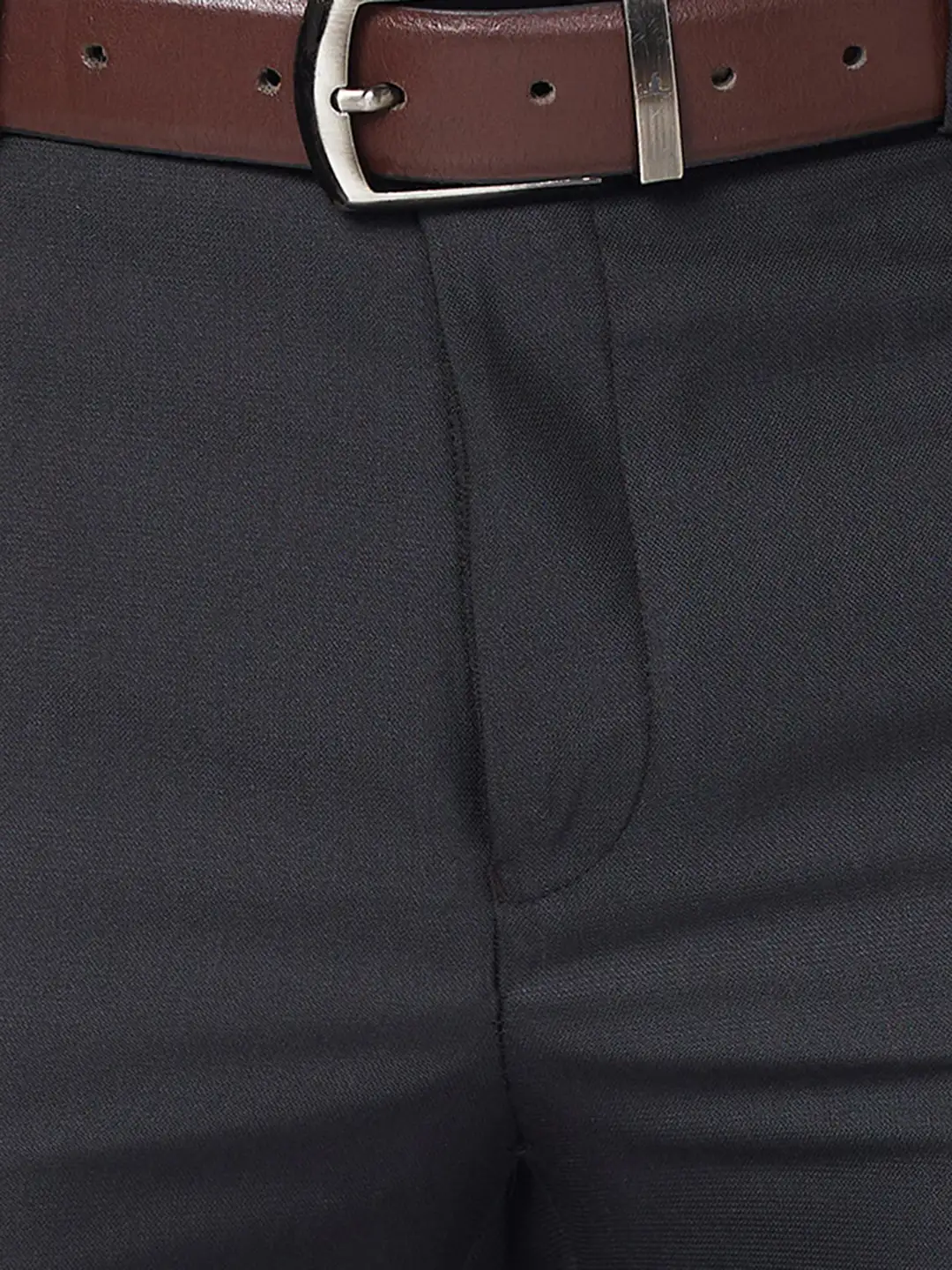 Raymond Men Brown Solid Slim Fit Polyester Blend Trouser - Image 7