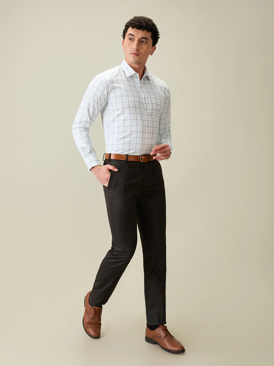 Raymond Men Brown Solid Slim Fit Polyester Blend Trouser - Image 6