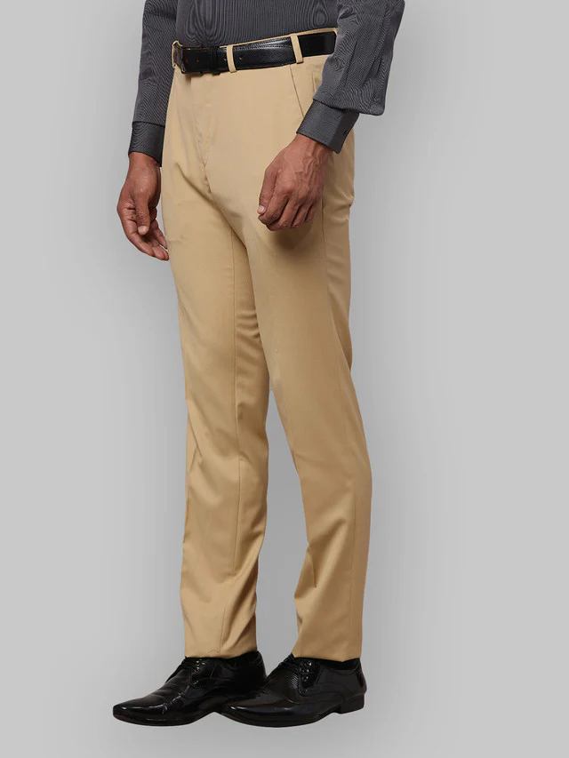 Raymond Men Brown Slim Fit Solid Trouser - Image 3