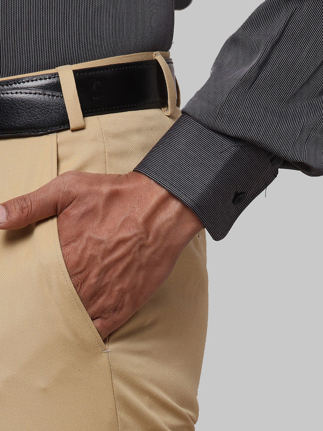 Raymond Men Brown Slim Fit Solid Trouser - Image 7