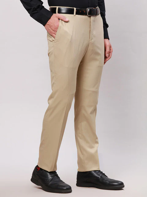 Raymond Men Brown Solid Slim Fit Polyester Blend Trouser - Image 2
