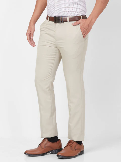 Raymond Men Brown Solid Slim Fit Polyester Blend Trouser - Image 3