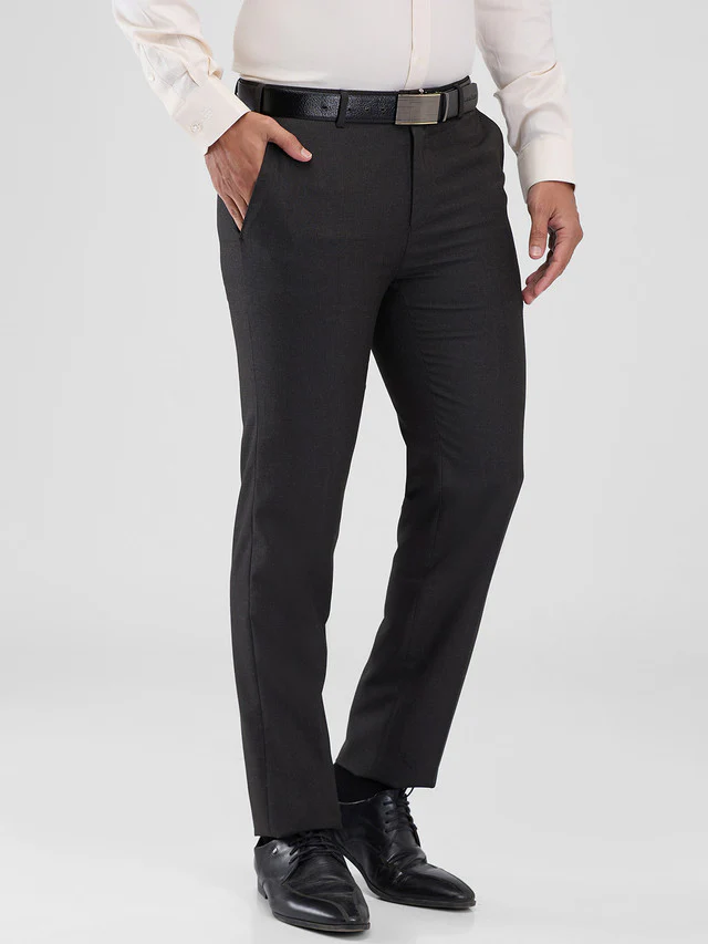 Raymond Men Brown Solid Slim Fit Polyester Blend Trouser - Image 2