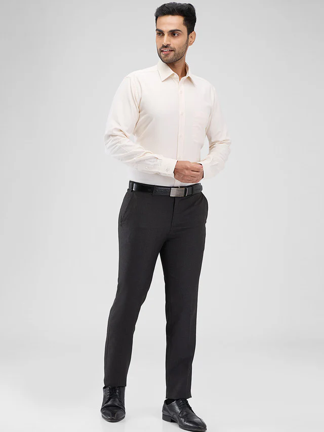 Raymond Men Brown Solid Slim Fit Polyester Blend Trouser - Image 5