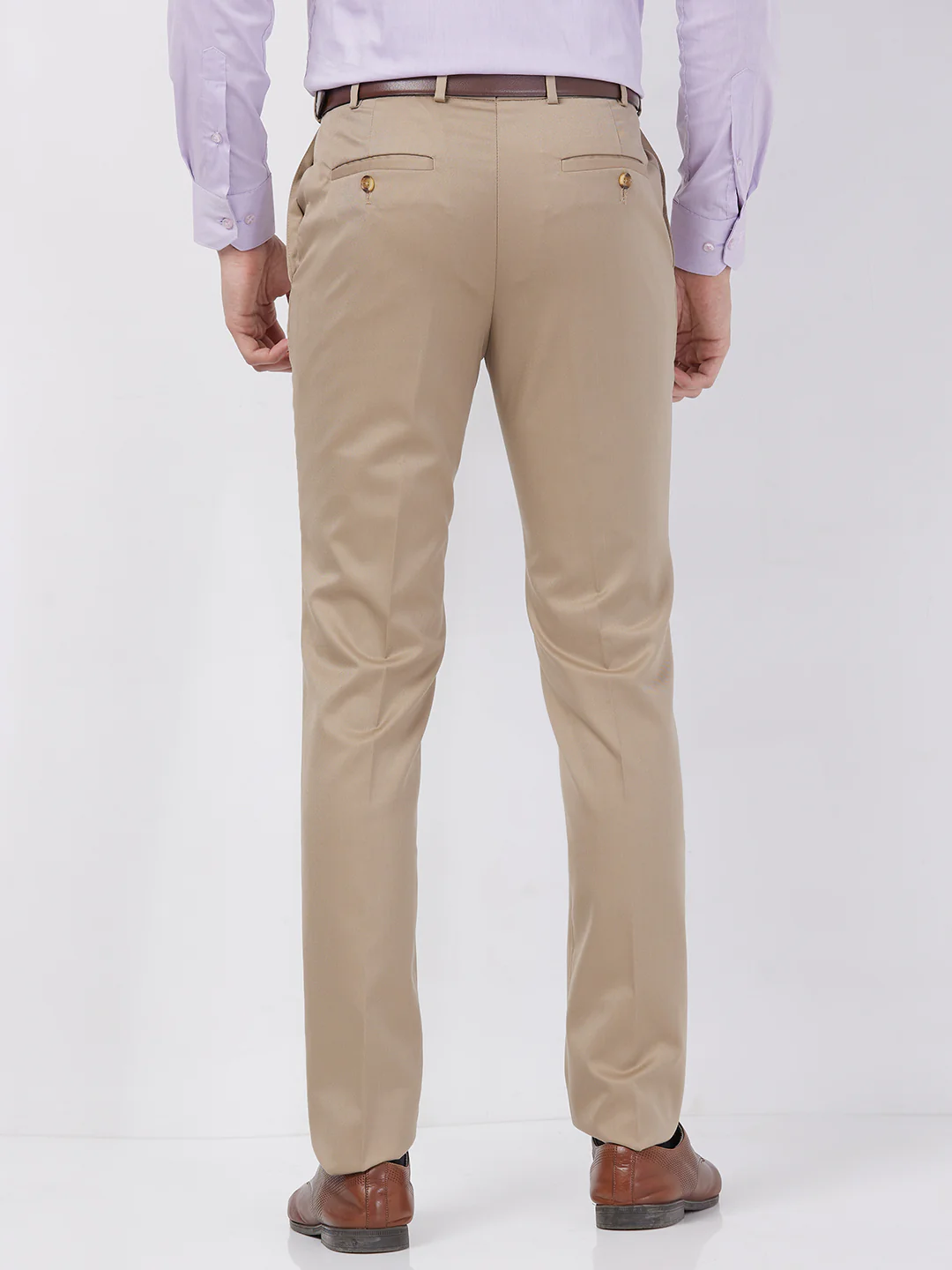 Raymond Men Brown Solid Slim Fit Polyester Blend Trouser - Image 5