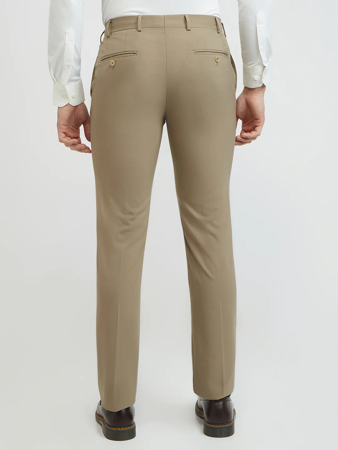 Raymond Men Brown Solid Slim Fit Polyester Blend Trouser - Image 4