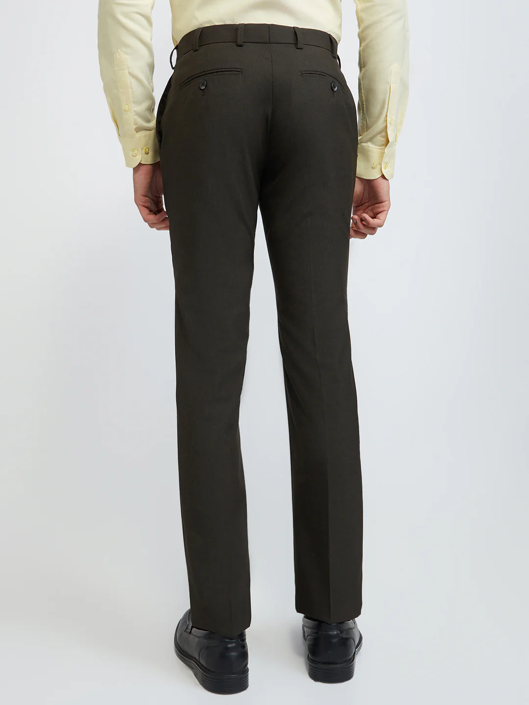 Raymond Men Brown Solid Slim Fit Polyester Blend Trouser - Image 4