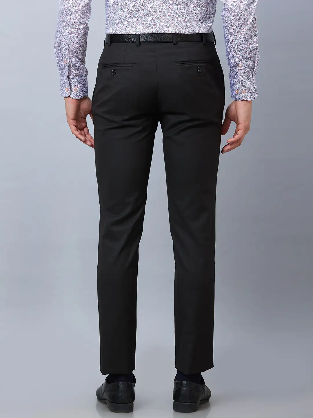 Raymond Men Brown Solid Slim Fit Polyester Blend Trousers - Image 4