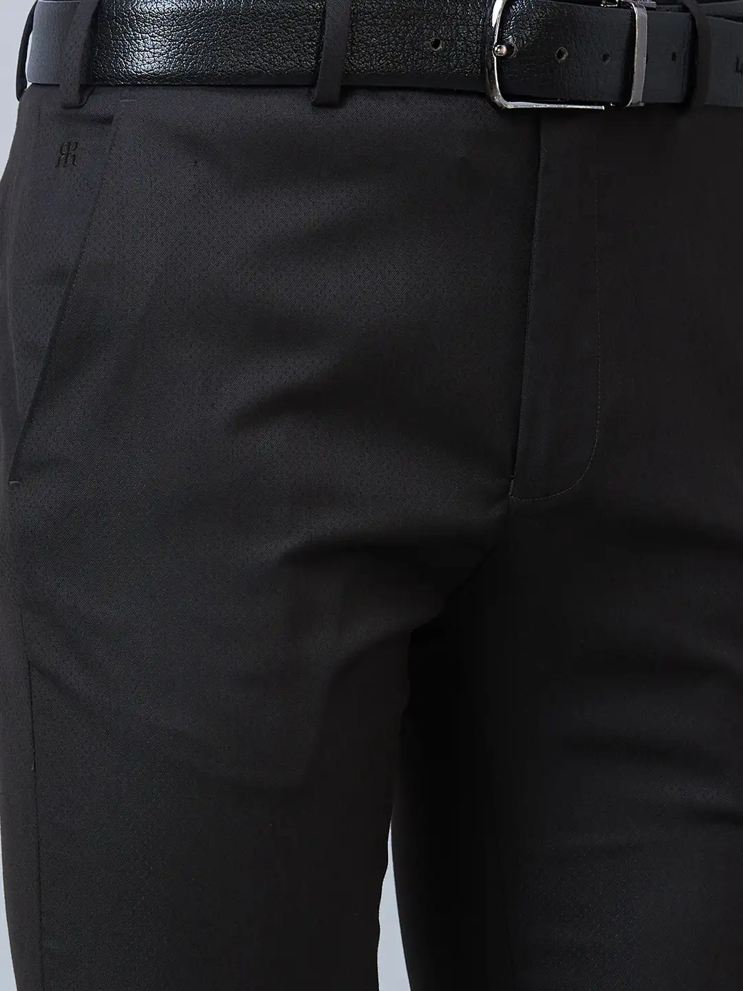Raymond Men Brown Solid Slim Fit Polyester Blend Trousers - Image 6