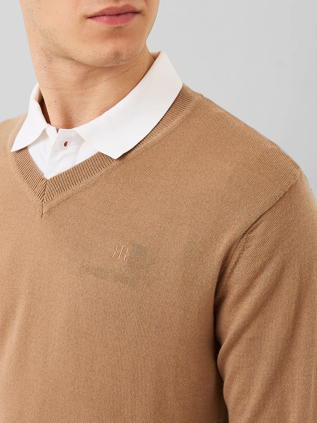 Raymond Men Brown Solid Wool Blend Sweaters - Image 5