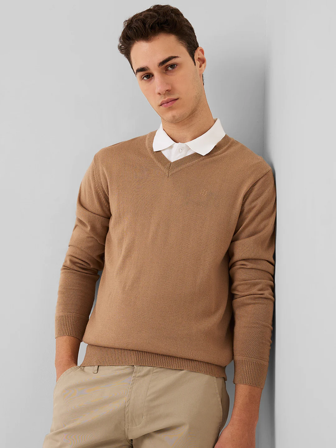 Raymond Men Brown Solid Wool Blend Sweaters - Image 6