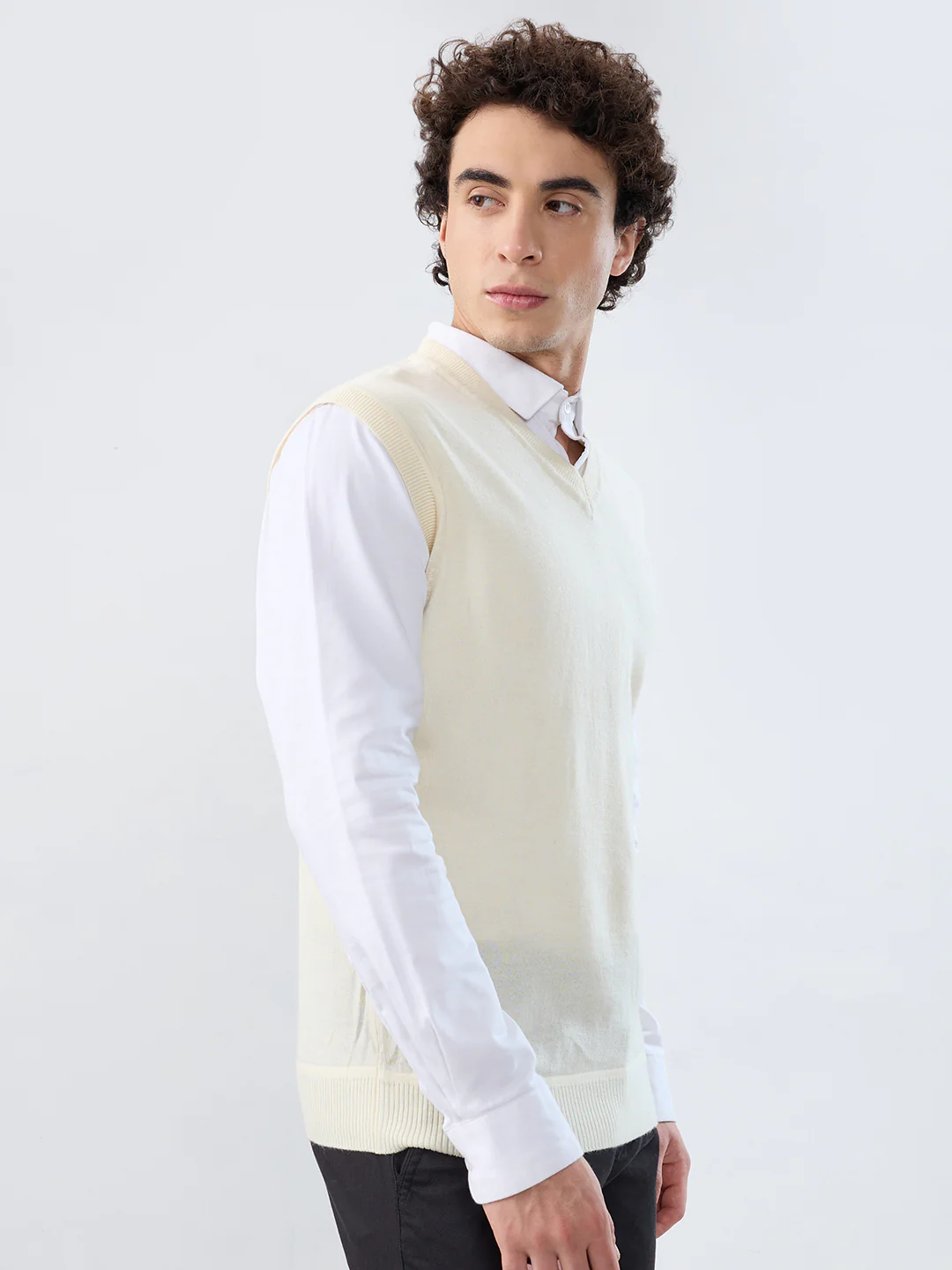Raymond Men Brown Solid Wool Blend Sweatshirt - Image 2