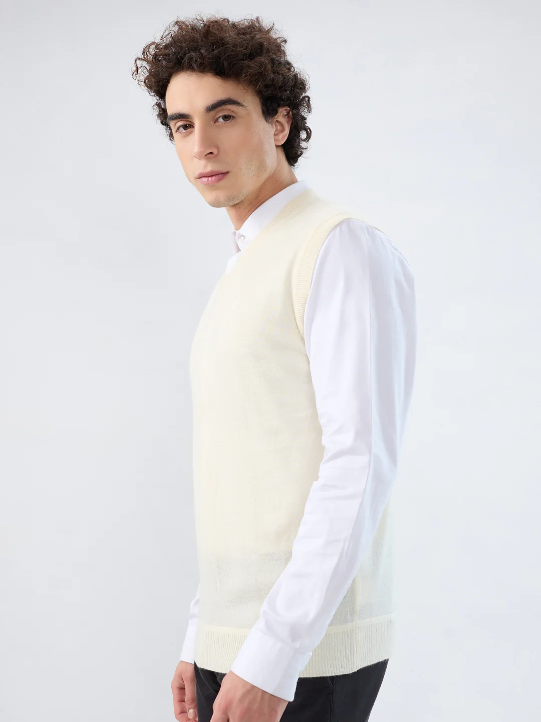 Raymond Men Brown Solid Wool Blend Sweatshirt - Image 3