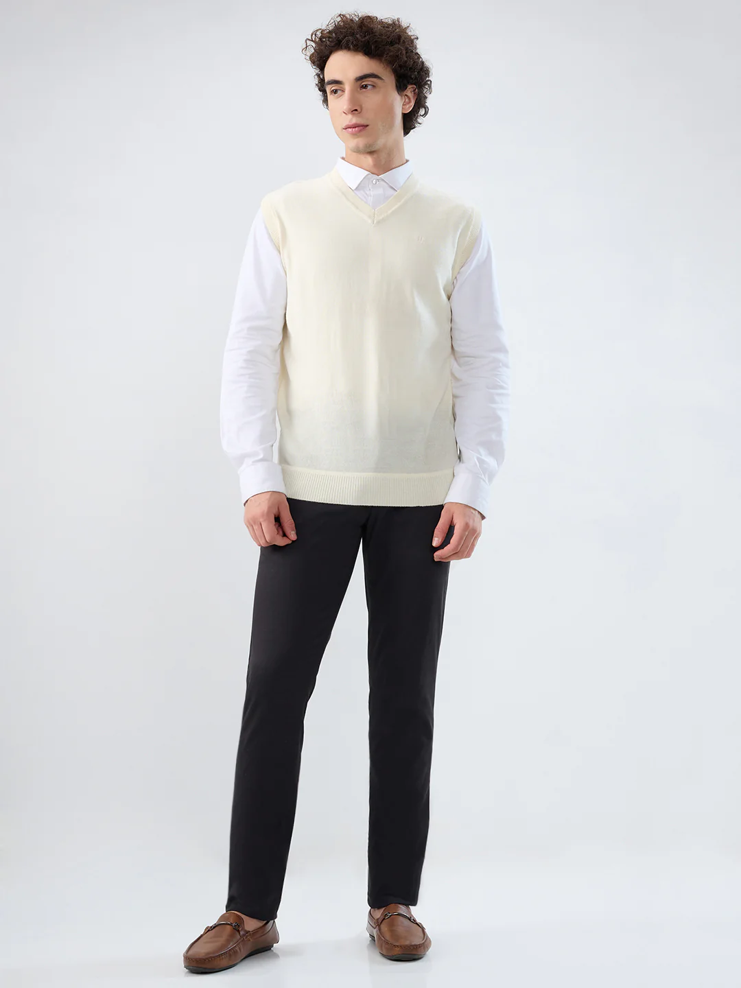 Raymond Men Brown Solid Wool Blend Sweatshirt - Image 5