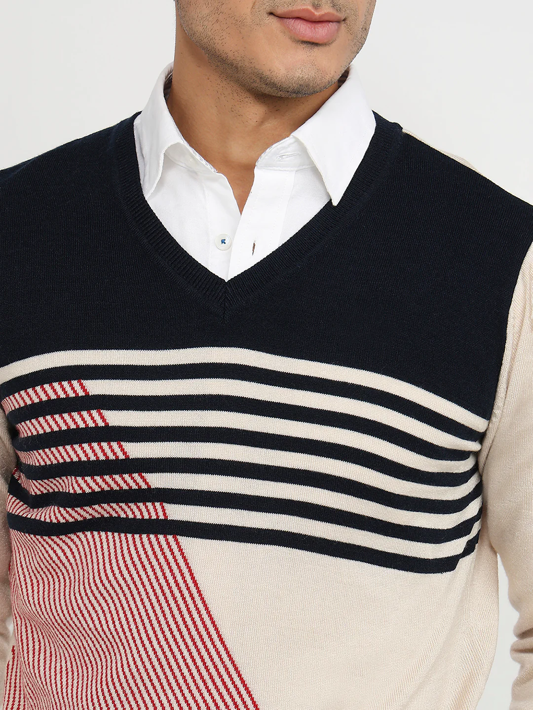 Raymond Men Brown Structure Acrylic Sweatshirt - Image 6