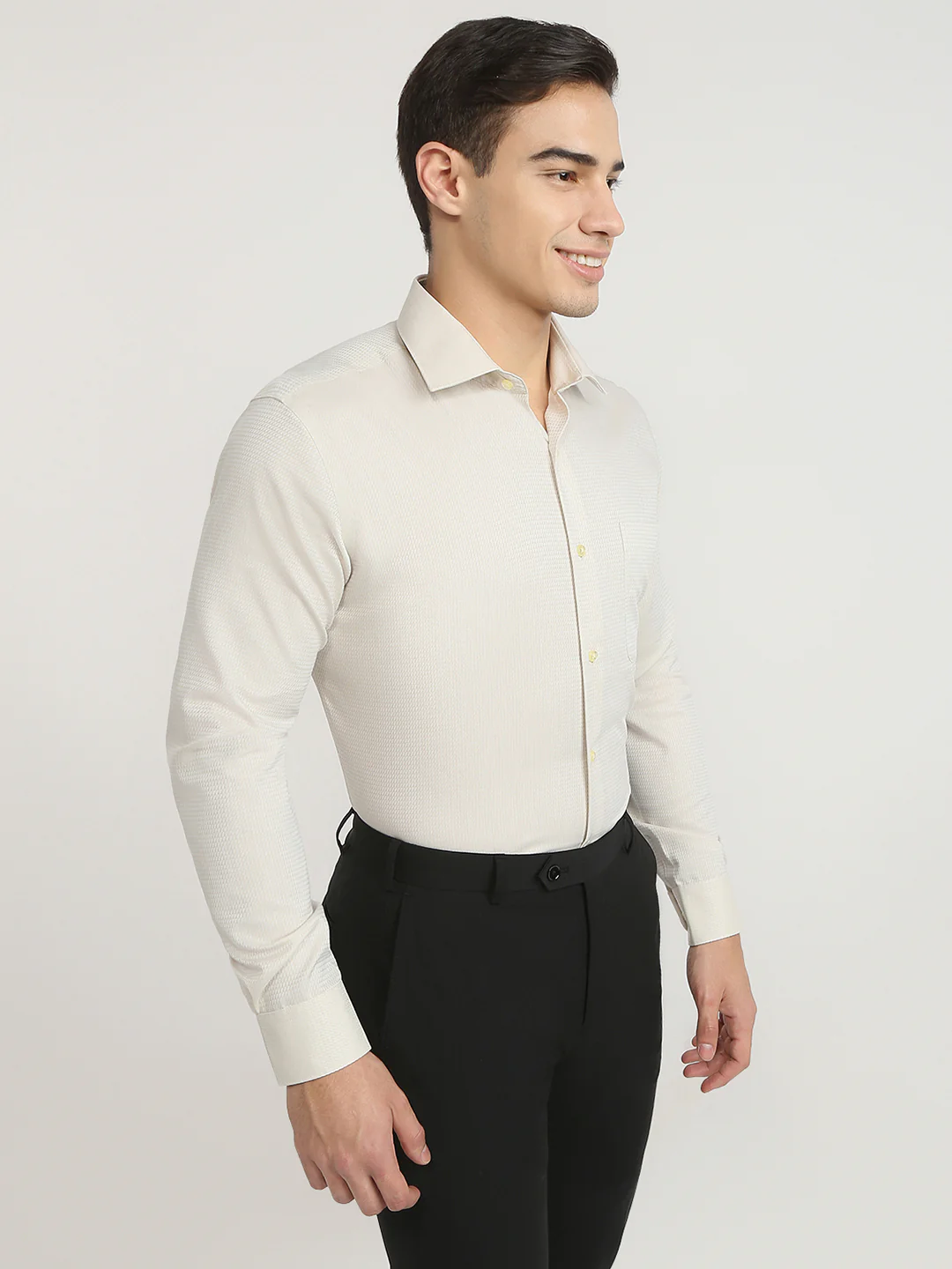 Raymond Men Brown Structure Contemporary Fit Cotton Formal Shirt - Image 2
