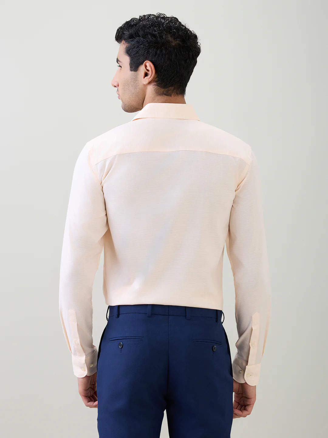Raymond Men Brown Structure Contemporary Fit Cotton Full Sleeve Cut Away Collar Formal Shirt - Image 4