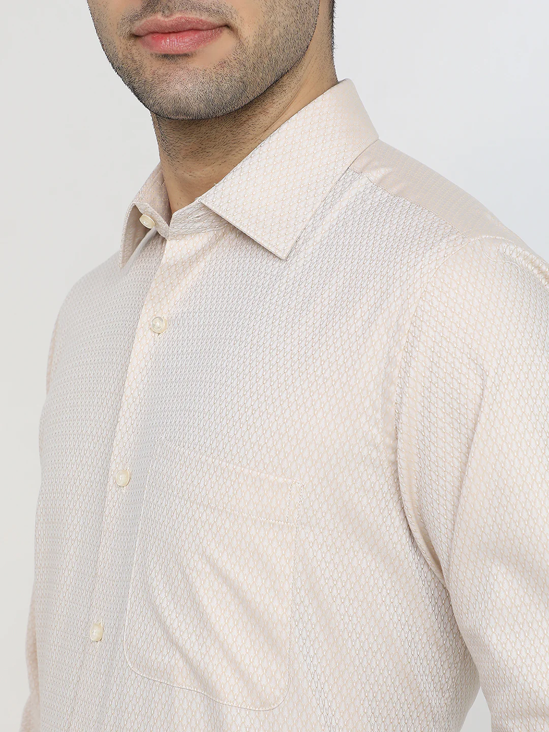 Raymond Men Brown Structure Contemporary Fit Cotton Full Sleeve Formal Shirt - Image 6