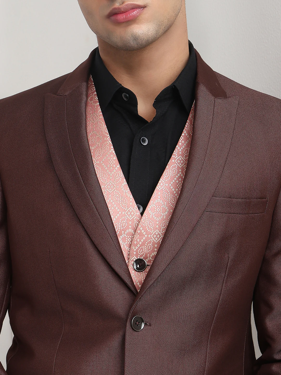 Raymond Men Brown Contemporary Fit Structure Formal Suit - Image 5