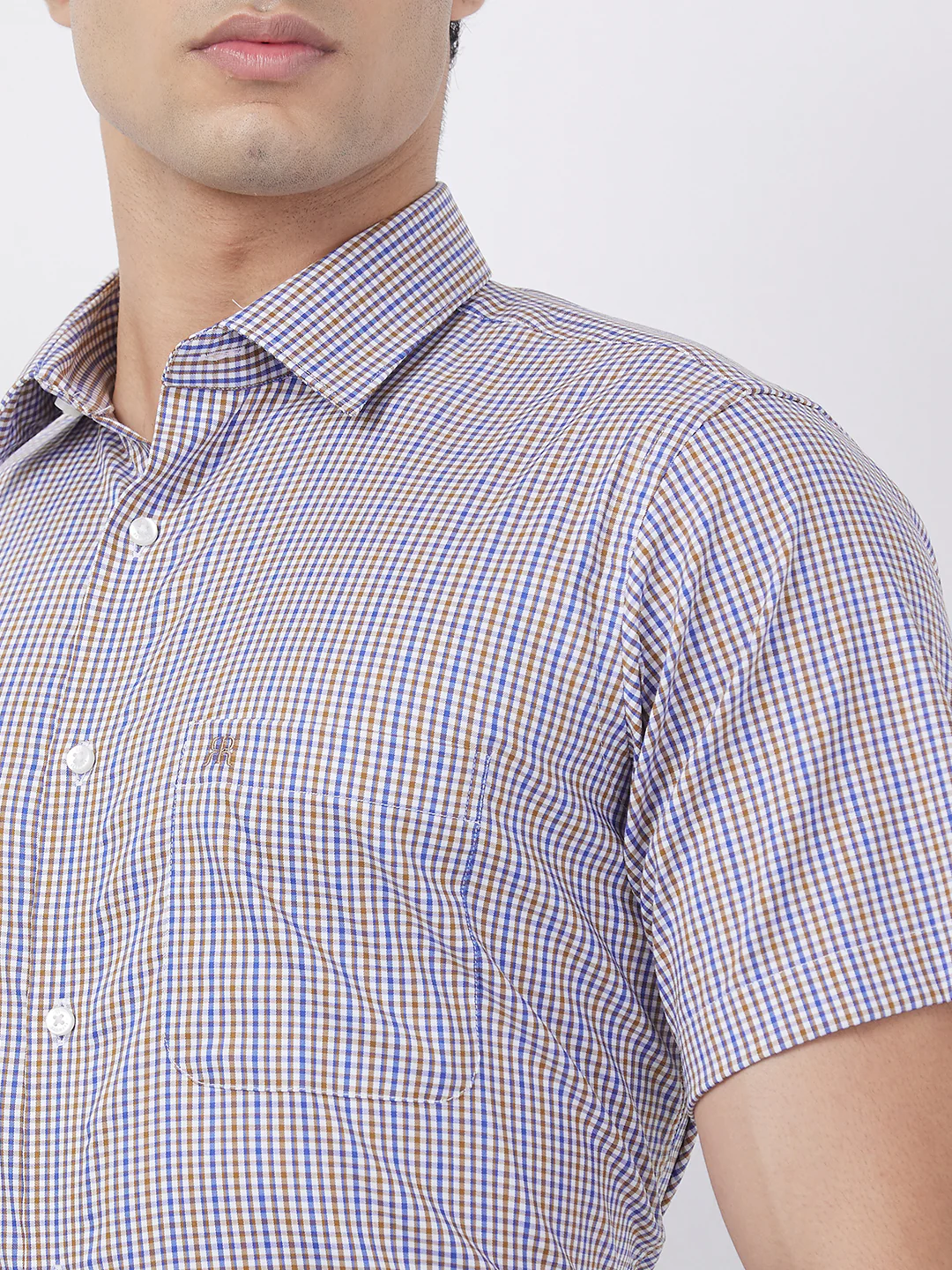Raymond Men Brown Structure Regular Fit Cotton Blend Shirt - Image 6