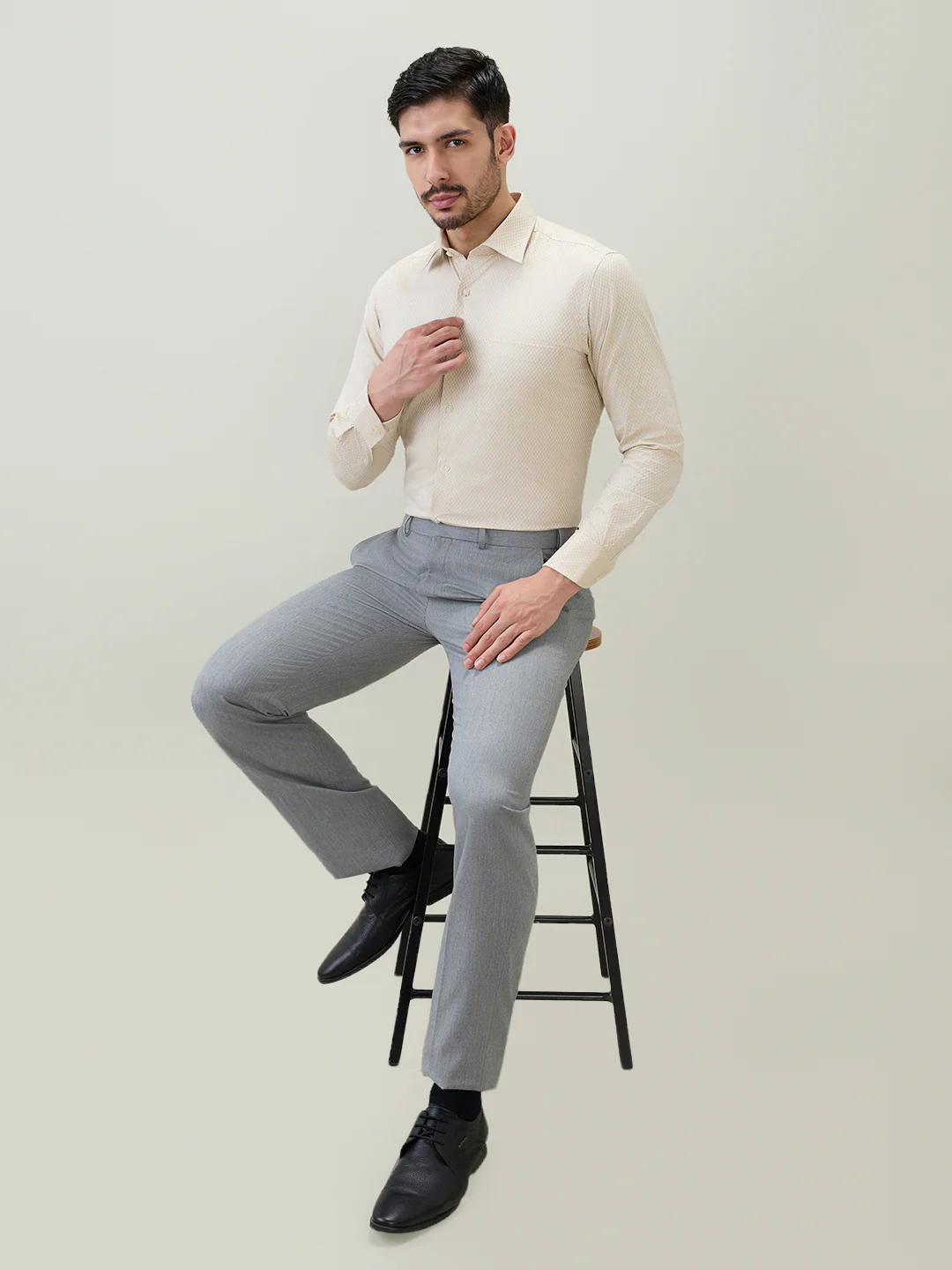 Raymond Men Brown Structure Regular Fit Cotton Formal Shirt - Image 6