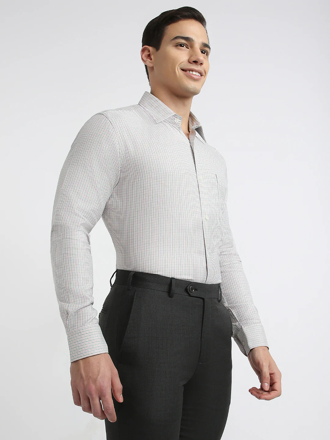 Raymond Men Brown Structure Regular Fit Cotton Formal Shirt - Image 2